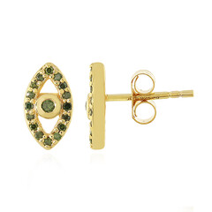 Orecchini in argento con Diamante Verde I3