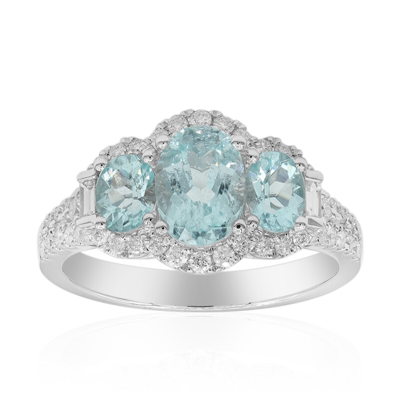 Anello Rettangolare Con Pietra Paraiba Creata – Uloveido – Zirconia Cubica Verde – Ottone Placcato Nero – Regalo Donna In Sacchetto