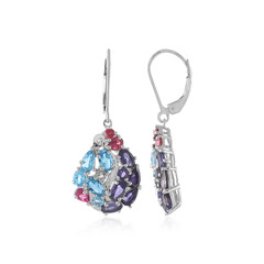 Orecchini in argento con Topazio Blu Svizzero