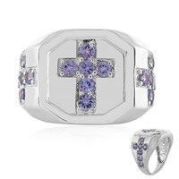 Anello da uomo in argento con Tanzanite
