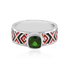 Anello in argento con Diopside Russo