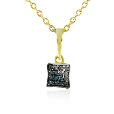 Collana in argento con Diamante Blu I4