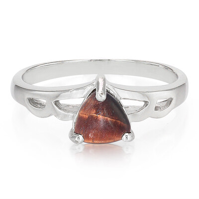 Anello in argento con Occhio di Tigre Rosso