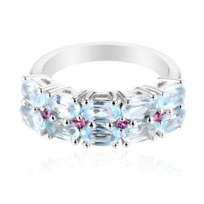 Anello in argento con Topazio Blu Cielo