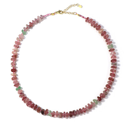 Collana in argento con Quarzo Fragola
