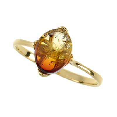 Anello in argento con Ambra Baltica (dagen)