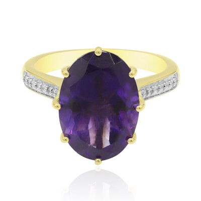 Anello in oro con Ametista Zambiana
