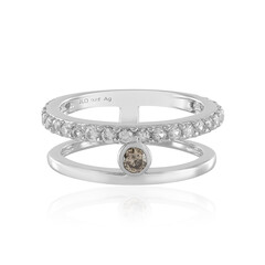 Anello in argento con Diamante Champagne I3 (de Melo)