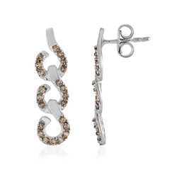 Orecchini in argento con Zircone Cognac
