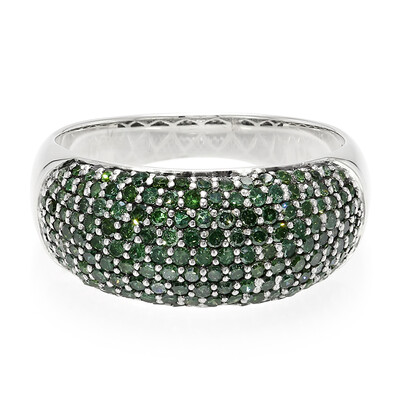 Anello in argento con Diamante Verde