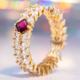 Anello in oro con Spinello Rosso della Birmania (de Melo)
