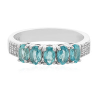 Anello in argento con Apatite Blu Caraibico
