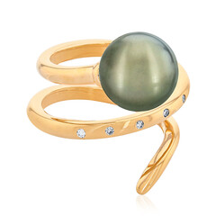 Anello in oro con Perla Tahitiana