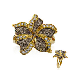 Anello in argento con Diamante Cioccolato I2
