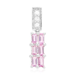 Ciondolo in argento con Zaffiro Ceylon Rosa