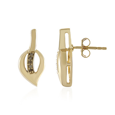 Orecchini in argento con Diamante Cioccolato I3