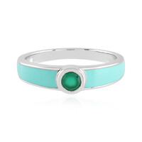 Anello in argento con Onice Verde