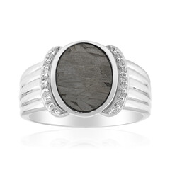 Anello in argento con Meteoriti di Aletai