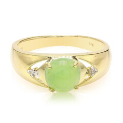 Anello placcato in oro con Crisoprasio Imperiale