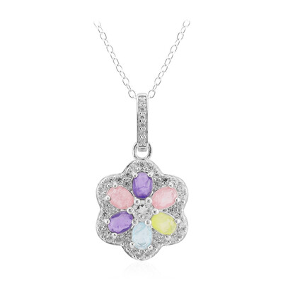 Collana in argento con Quarzo rosa pastello