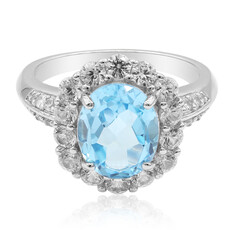 Anello in argento con Topazio Blu Svizzero
