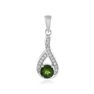 Ciondolo in argento con Diopside Russo