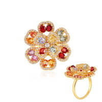Anello in argento con Zaffiro Fancy