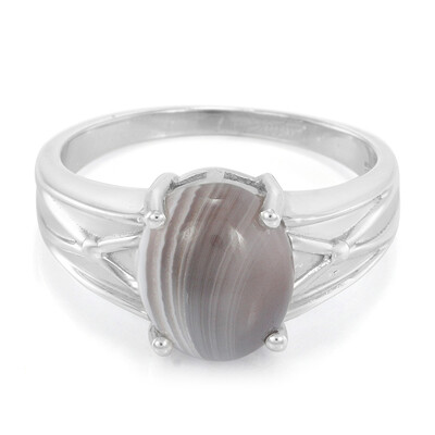 Anello da uomo in argento con Agata Botswana