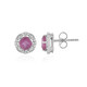 Orecchini in argento con Zaffiro Rosa del Madagascar
