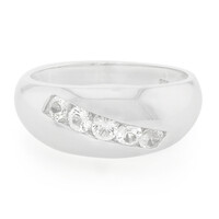 Anello da uomo in argento con Topazio Bianco
