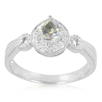 Anello in argento con Pietra di Luna Arcobaleno