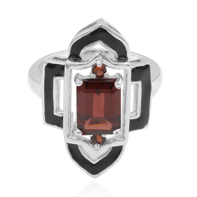 Anello in argento con Granato Mozambico