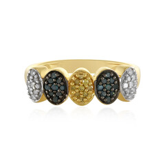 Anello in argento con Diamante Blu I4