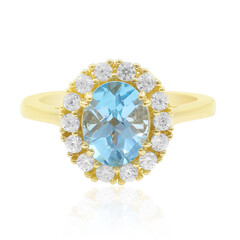 Anello in argento con Topazio Blu Svizzero