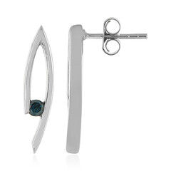 Orecchini in argento con Diamante Blu I3