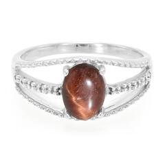 Anello in argento con Occhio di Tigre Rosso