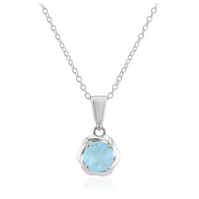 Collana in argento con Quarzo blu pastello