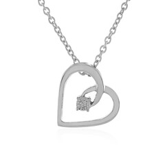 Collana in argento con Diamante I4 (J)