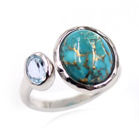 Anello in argento con Turchese Ramato Blu (Faszination Türkis)
