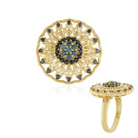 Anello in argento con Diamante Blu I2