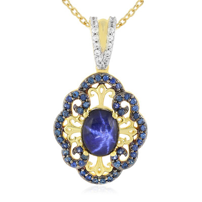 Collana in argento con Zaffiro Stellato Blu