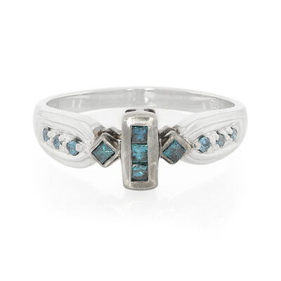 Anello placcato in platino con Diamante Fancy
