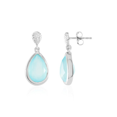 Orecchini in argento con Calcedonio Acqua