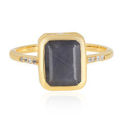 Anello in argento con Zaffiro Color Antracite