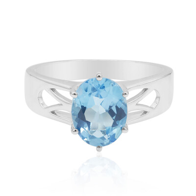 Anello in argento con Topazio Blu Svizzero (Tenner Diniz)