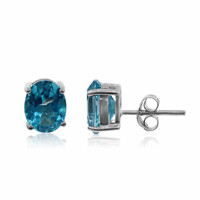 Orecchini in argento con Topazio Blu Paraiba