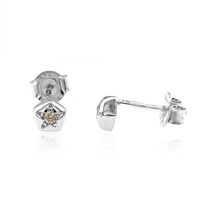 Orecchini in argento con Diamante Champagne SI2