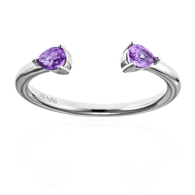 Anello in argento con Zaffiro Ceylon Porpora (non riscaldato)