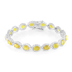 Bracciale in argento con Zaffiro Giallo del Madagascar