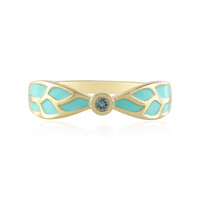 Anello in argento con Diamante Blu Cielo I2